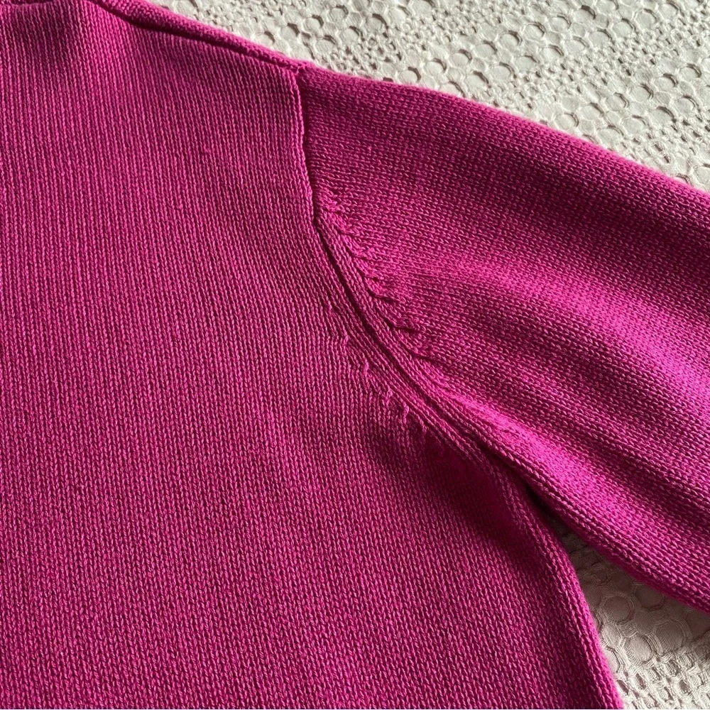Gap 100% Cotton Split Hem Ribbed Crew Neck Sweater Pink Small Tunic Oversized